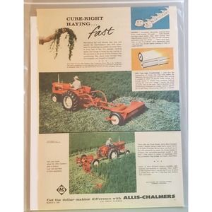 Vintage Allis Chalmers Hay Mowers Magazine Advertisement 1961